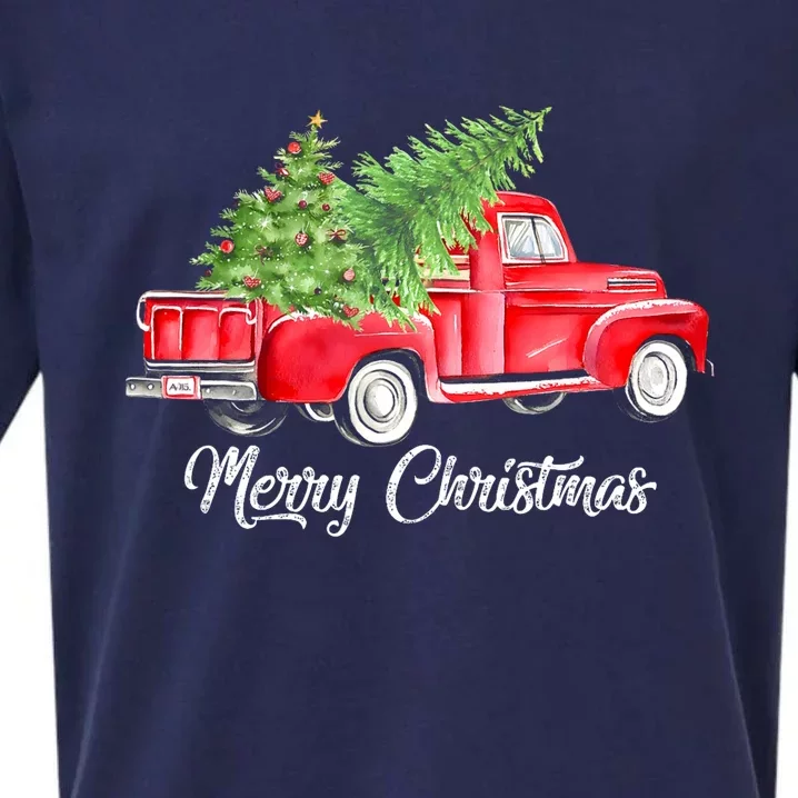 Red Truck Christmas Funny Merry Christmas Yall Women Gifts Sueded Cloud Jersey T-Shirt