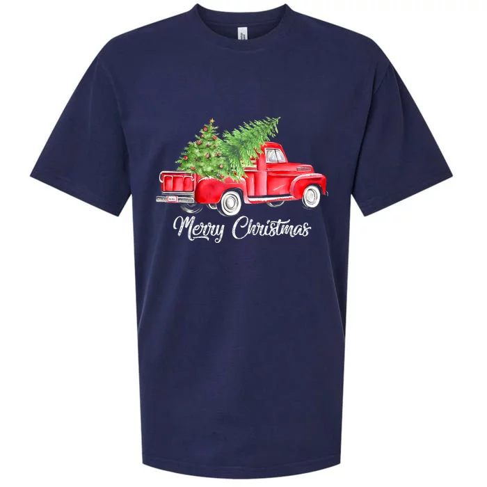 Red Truck Christmas Funny Merry Christmas Yall Women Gifts Sueded Cloud Jersey T-Shirt