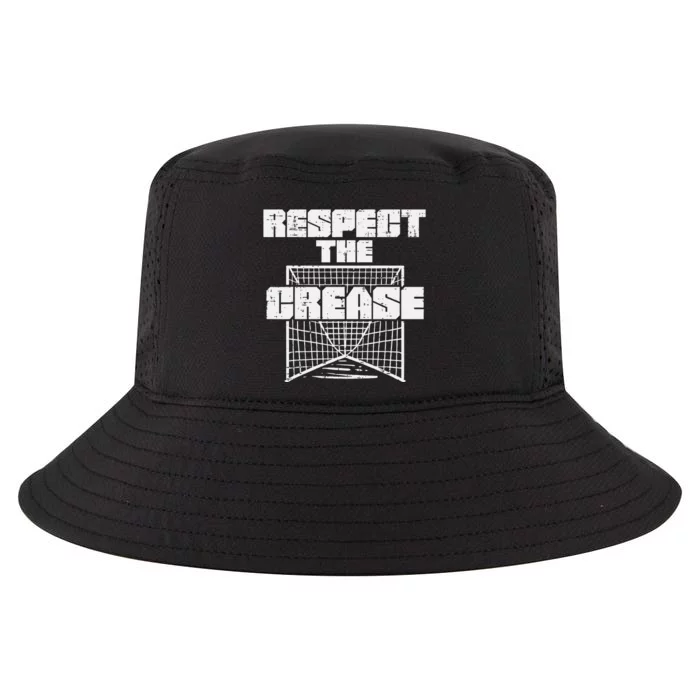 Respect The Crease Lacrosse Funny Lax Goalie Cool Comfort Performance Bucket Hat