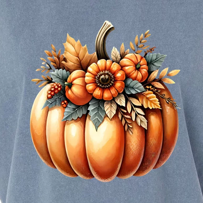 Retro Thanksgiving Cute Pumpkin Halloween Autumn Retro Fall Funny Gift Garment-Dyed Women's Muscle Tee