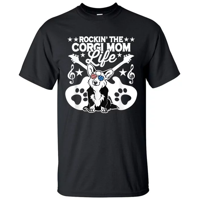 Rockin The Corgi Dad Life Dog Lover Guitar Musician Copy Tall T-Shirt