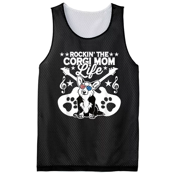 Rockin The Corgi Dad Life Dog Lover Guitar Musician Copy Mesh Reversible Basketball Jersey Tank