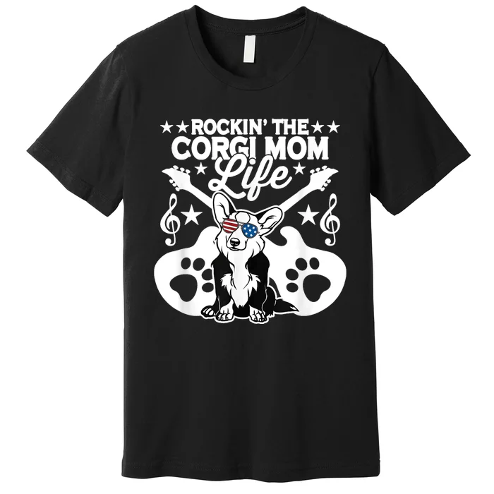 Rockin The Corgi Dad Life Dog Lover Guitar Musician Copy Premium T-Shirt