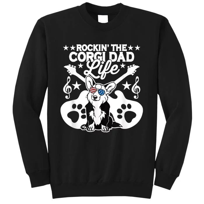 Rockin The Corgi Dad Life Dog Lover Guitar Musician Sweatshirt