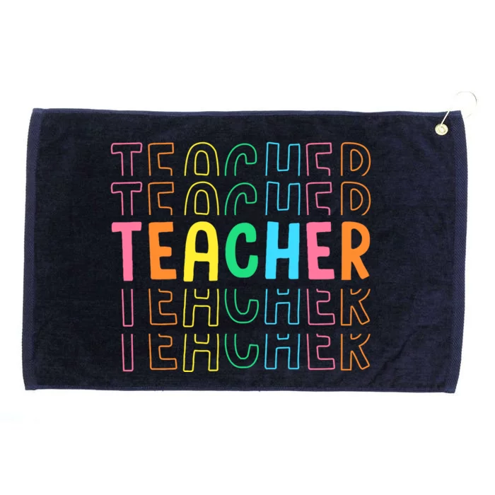 Retro Teacher Colorful Elementary School Teachers Wo Grommeted Golf Towel