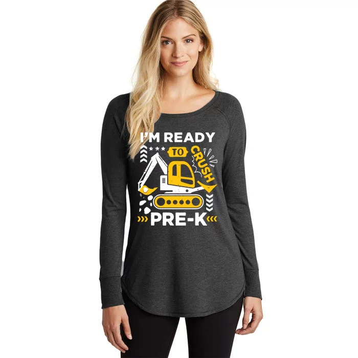 Ready To Crush Preschool Prek Construction Truck Boy Women's Perfect Tri Tunic Long Sleeve Shirt