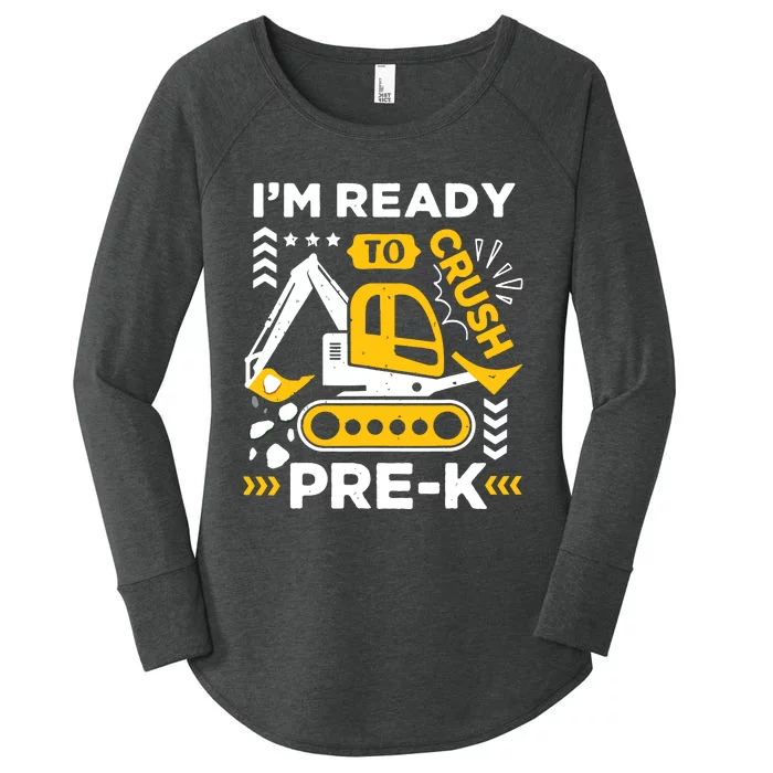 Ready To Crush Preschool Prek Construction Truck Boy Women's Perfect Tri Tunic Long Sleeve Shirt