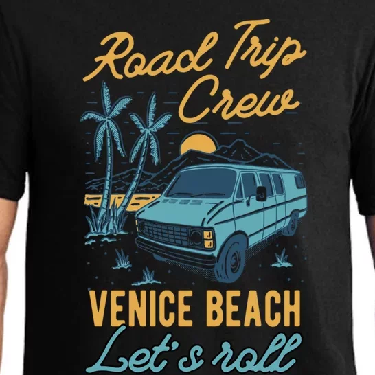 Road Trip Crew Venice Beach Lets Roll Matching Group Vannin Gift Pajama Set