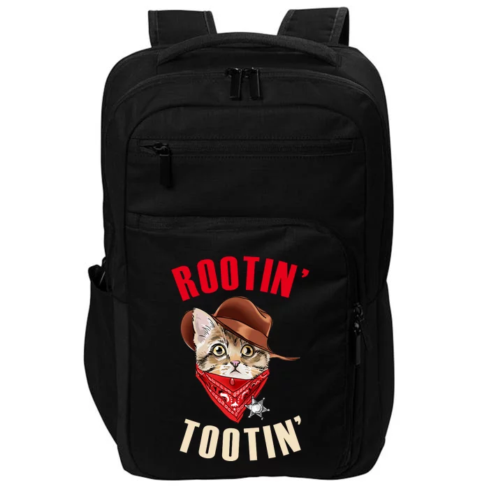 Rootin' Tootin' Cowboy Cat Meme Impact Tech Backpack