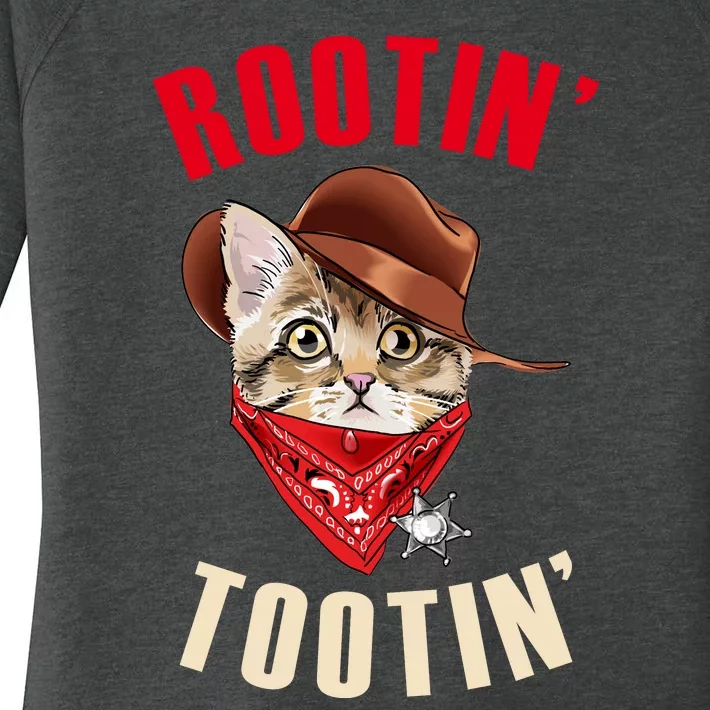 Rootin' Tootin' Cowboy Cat Meme Women's Perfect Tri Tunic Long Sleeve Shirt