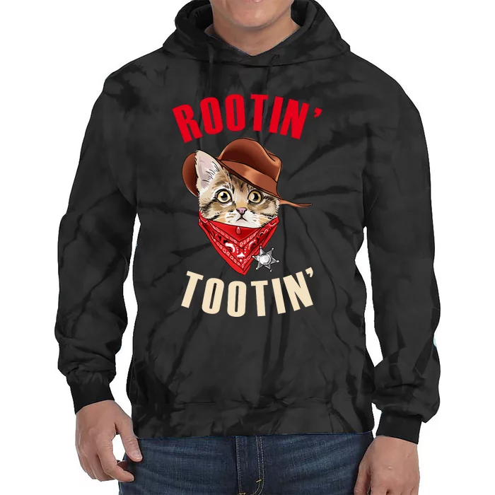 Rootin' Tootin' Cowboy Cat Meme Tie Dye Hoodie