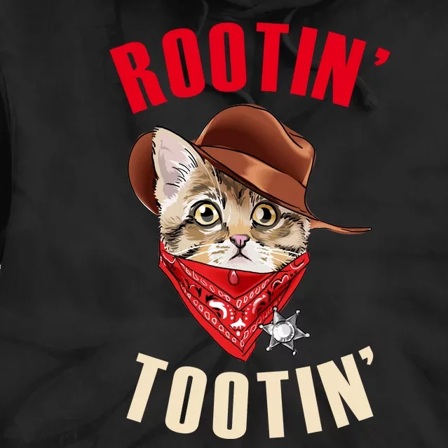 Rootin' Tootin' Cowboy Cat Meme Tie Dye Hoodie