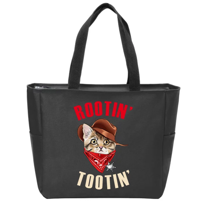 Rootin' Tootin' Cowboy Cat Meme Zip Tote Bag