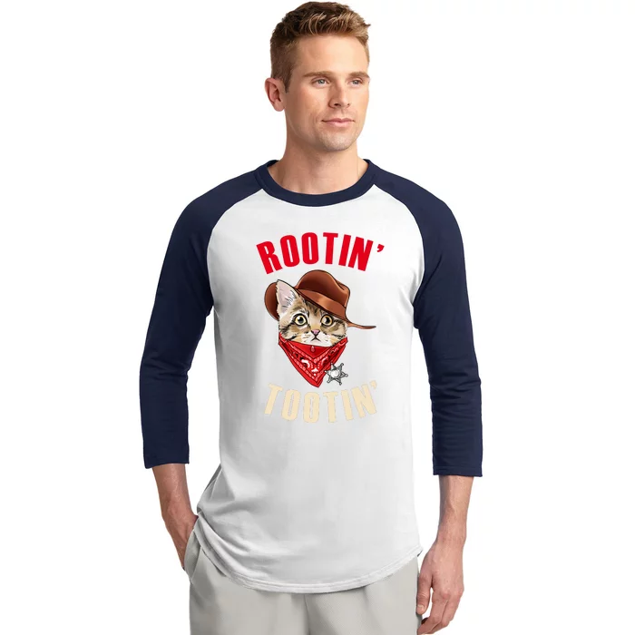 Rootin' Tootin' Cowboy Cat Meme Baseball Sleeve Shirt