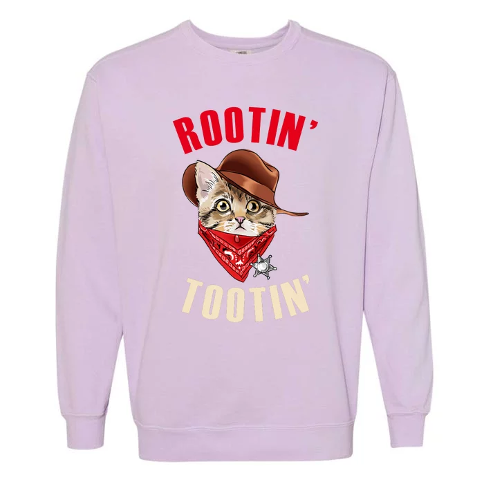 Rootin' Tootin' Cowboy Cat Meme Garment-Dyed Sweatshirt