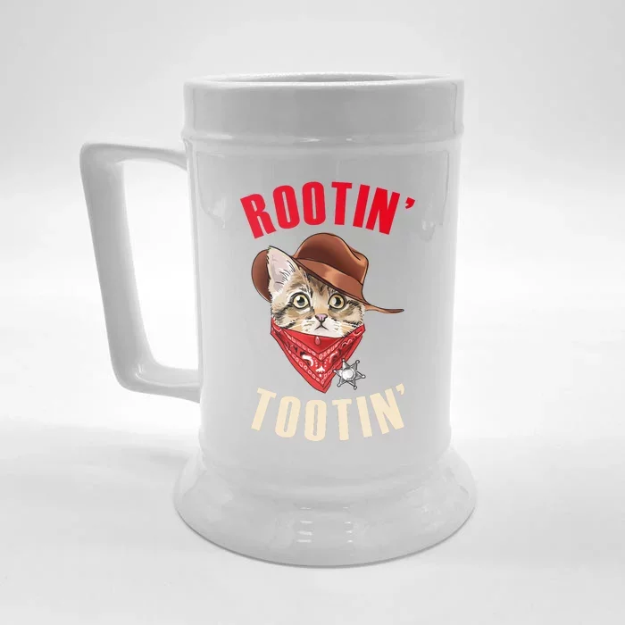 Rootin' Tootin' Cowboy Cat Meme Front & Back Beer Stein