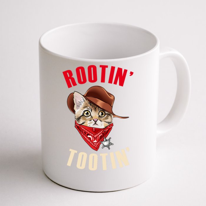 Rootin' Tootin' Cowboy Cat Meme Front & Back Coffee Mug