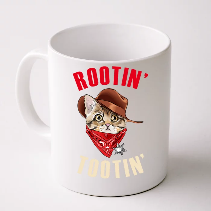 Rootin' Tootin' Cowboy Cat Meme Front & Back Coffee Mug