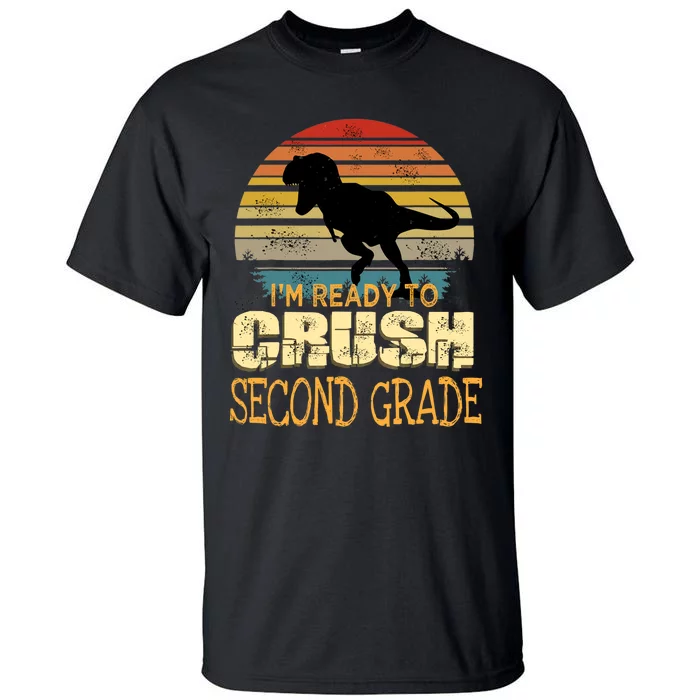 Ready To Crush Second 2nd Grade Dinosaur Back To School Boy Tall T-Shirt