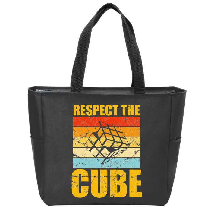 Respect The Cube Puzzle Speed Cubing Zip Tote Bag