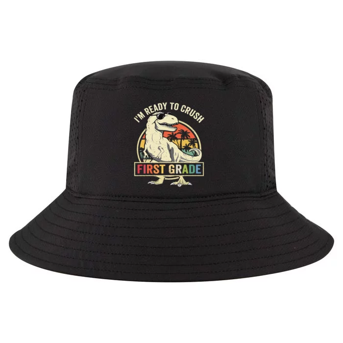 Ready To Crush First Grade 1st Day Of School Dinosaur Cool Comfort Performance Bucket Hat