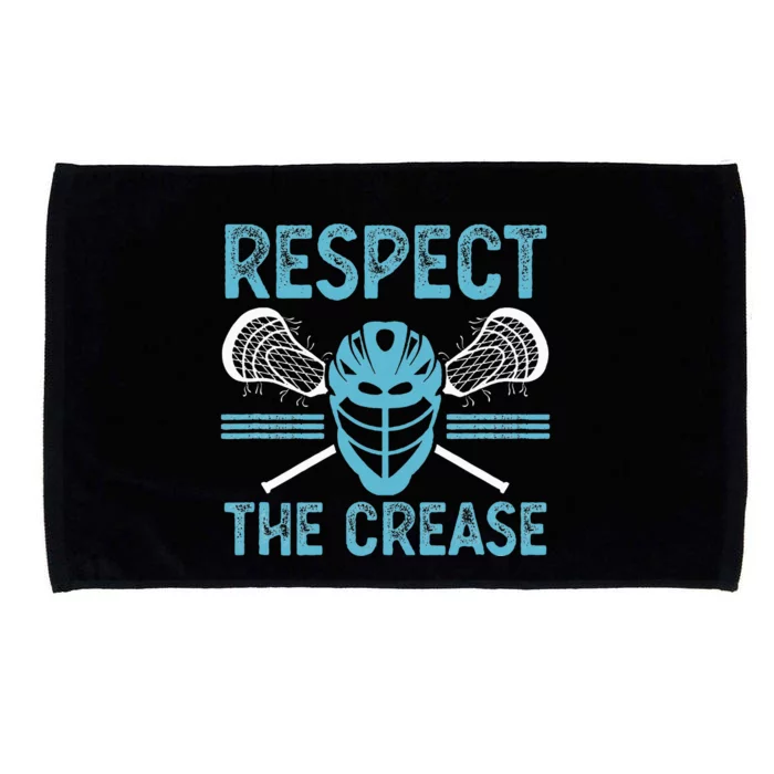 Respect The Crease Funny Lacrosse Player Lax Goalie Microfiber Hand Towel