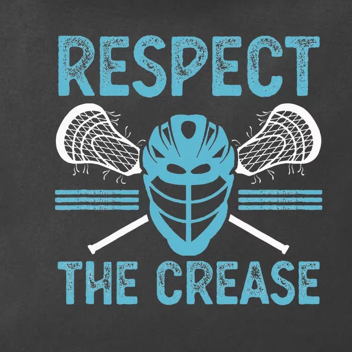 Respect The Crease Funny Lacrosse Player Lax Goalie Zip Tote Bag