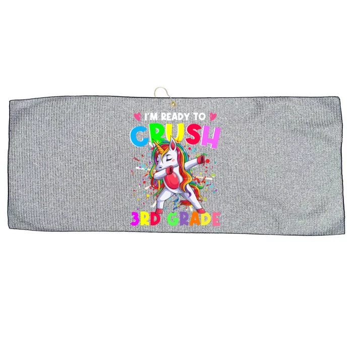 Ready To Crush 3Rd Grade Unicorn Back To School Gift Large Microfiber Waffle Golf Towel