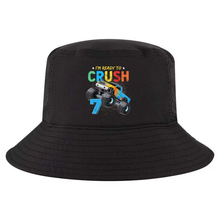 Ready To Crush 7 Monster Truck 7th Birthday Boy Cool Comfort Performance Bucket Hat