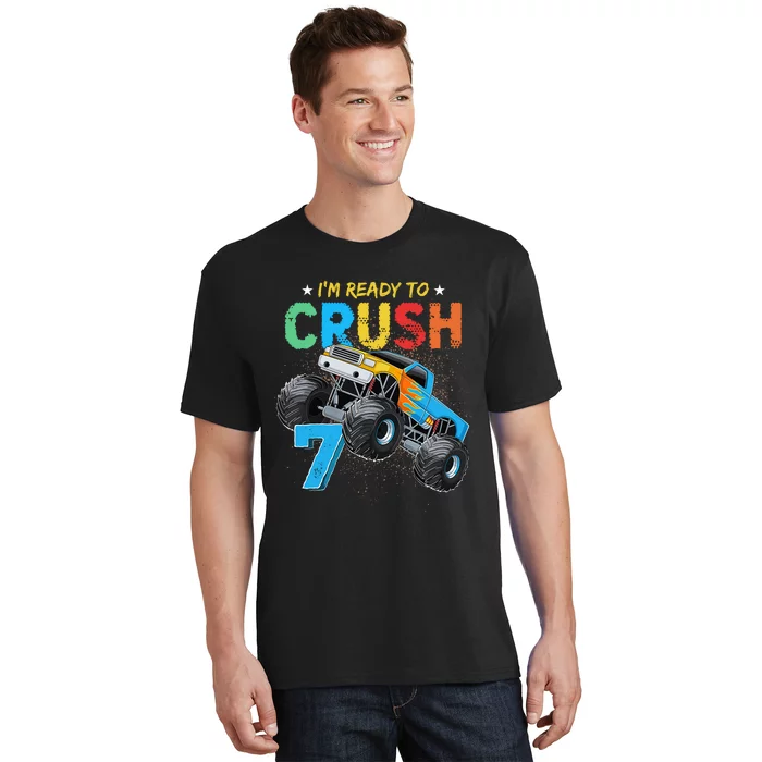 Ready To Crush 7 Monster Truck 7th Birthday Boy T-Shirt