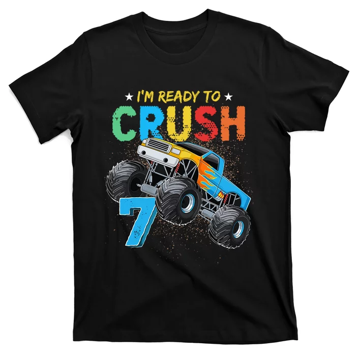 Ready To Crush 7 Monster Truck 7th Birthday Boy T-Shirt