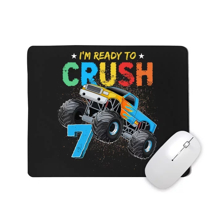 Ready To Crush 7 Monster Truck 7th Birthday Boy Mousepad