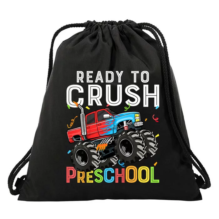 Ready To Crush Preschool Monster Truck Drawstring Bag