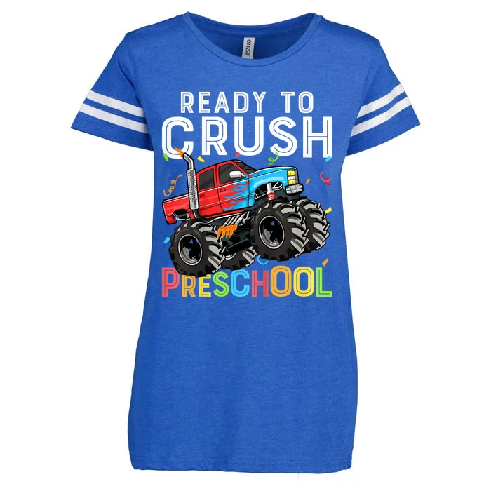 Ready To Crush Preschool Monster Truck Enza Ladies Jersey Football T-Shirt