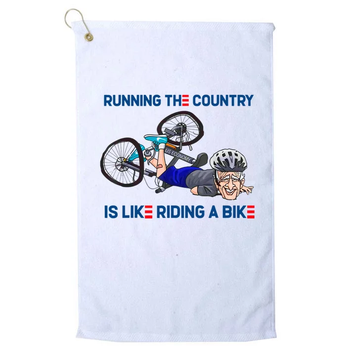 Running The Country Is Like Riding A Bike Platinum Collection Golf Towel