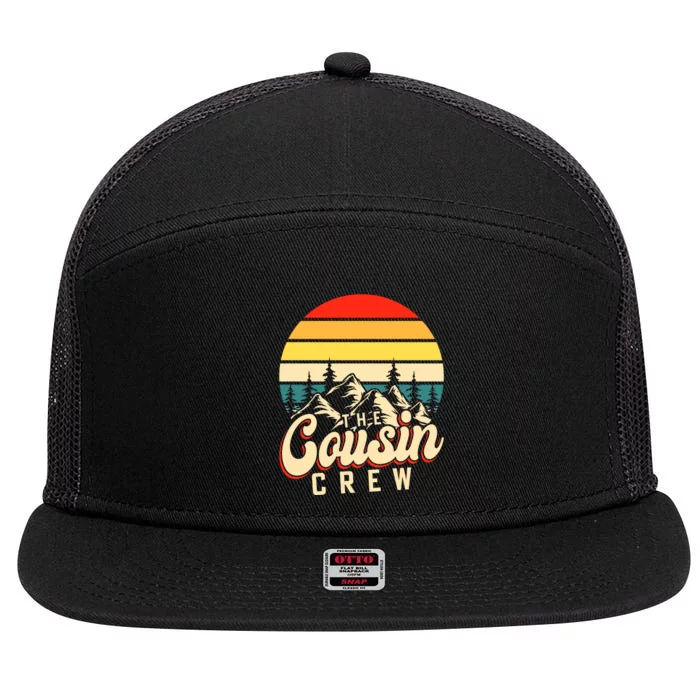 Retro The Cousin Crew Wilderness Camping Addiction 7 Panel Mesh Trucker Snapback Hat