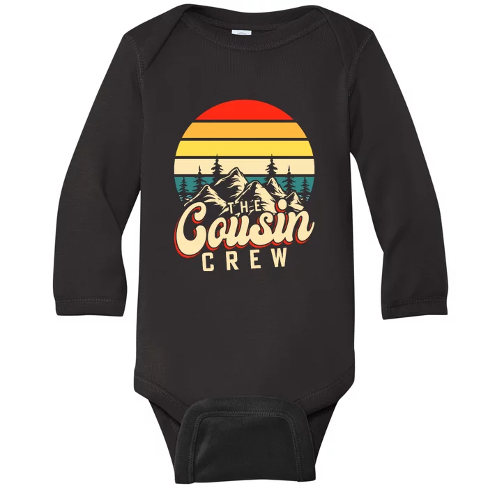 Retro The Cousin Crew Wilderness Camping Addiction Baby Long Sleeve Bodysuit