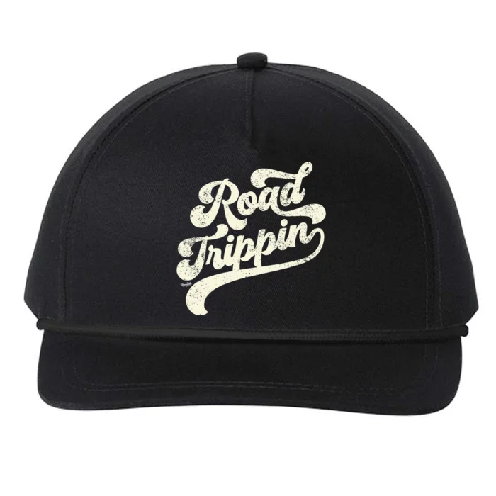 Road Trippin Cool Retro Vintage Road Trip Distressed Snapback Five-Panel Rope Hat