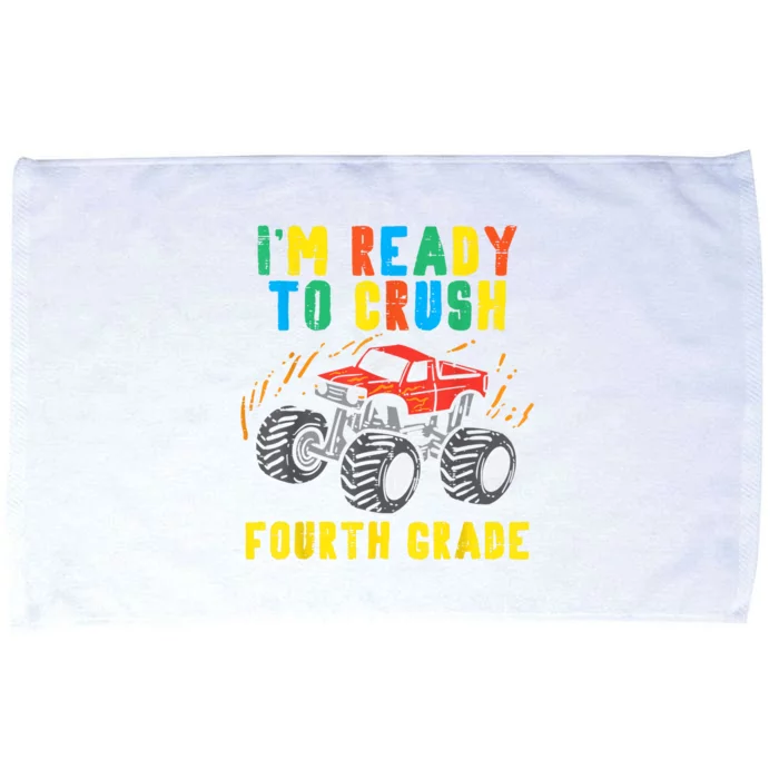 Ready To Crush 4th Grade Monster Truck First Day School Boy Microfiber Hand Towel