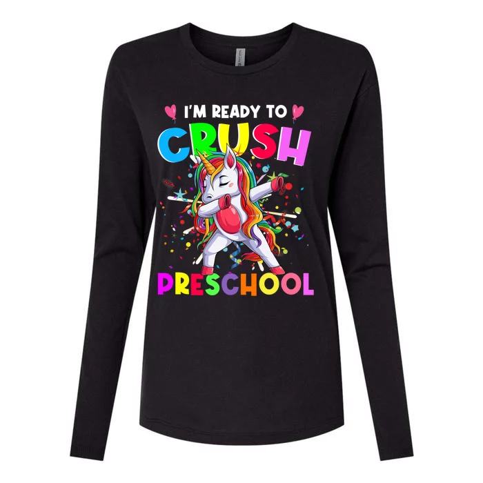 Ready To Crush Preschool Unicorn Back To School Gift Womens Cotton Relaxed Long Sleeve T-Shirt