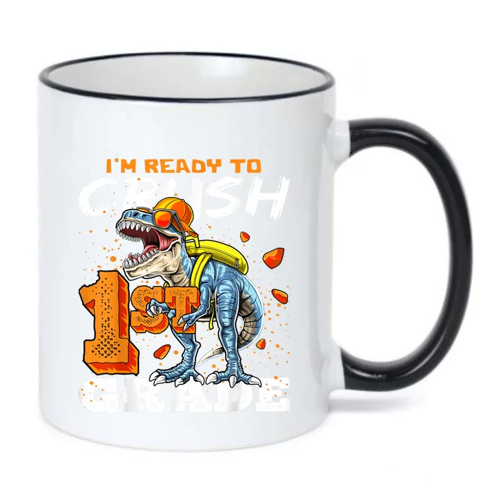 Ready To Crush 1st Grade T Rex Dinosaur Back To School Boy Black Color Changing Mug