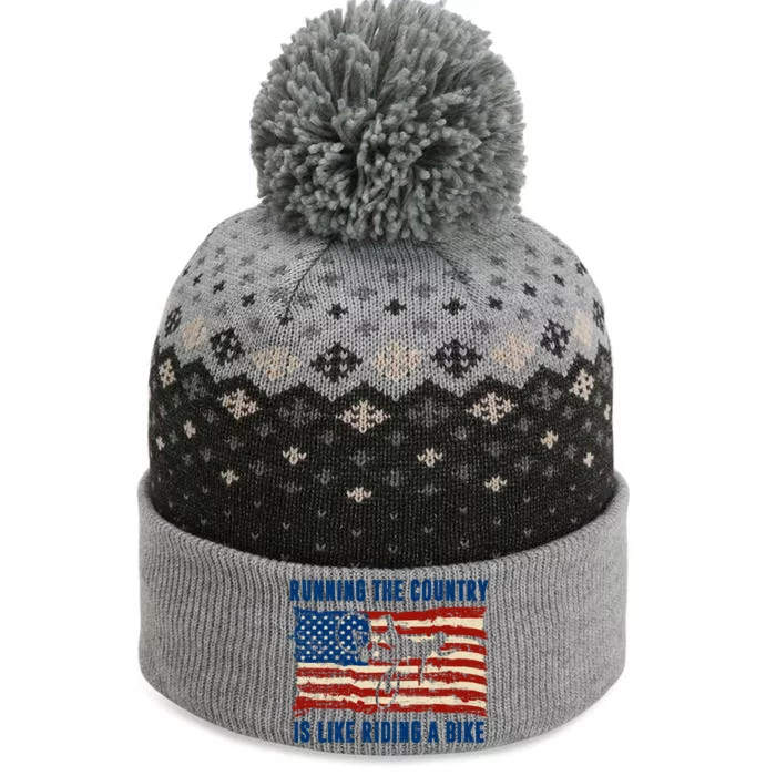 Running The Country Is Like Riding A Bike The Baniff Cuffed Pom Beanie