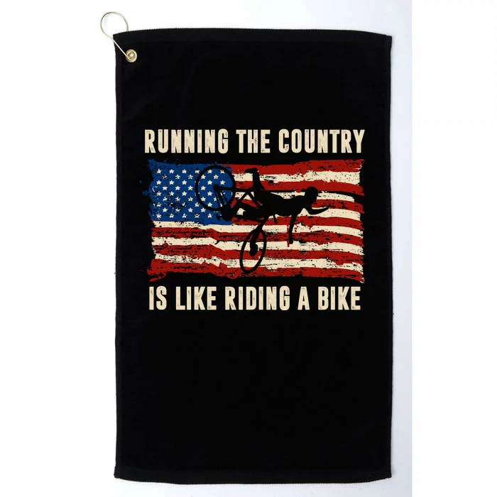 Running The Country Is Like Riding A Bike Platinum Collection Golf Towel