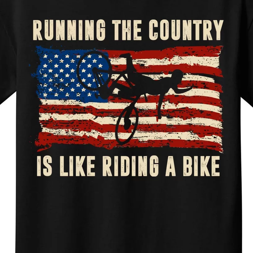 Running The Country Is Like Riding A Bike Kids T-Shirt