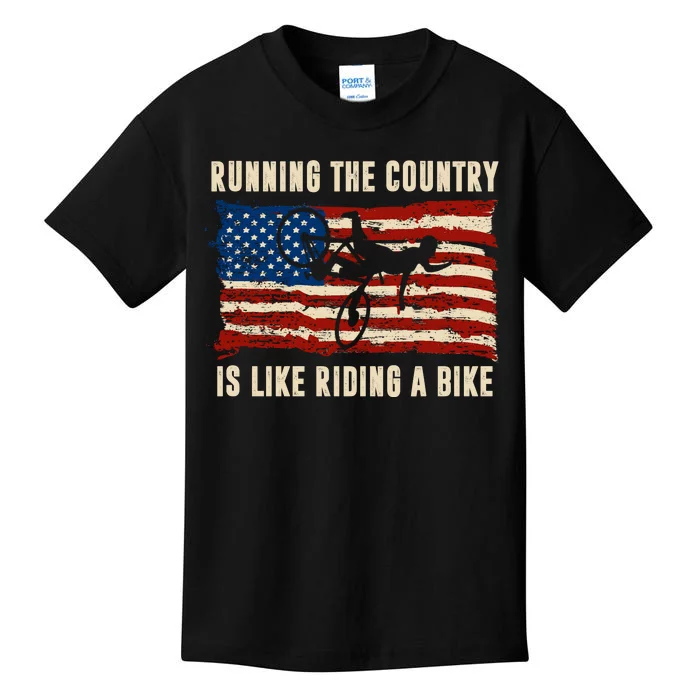 Running The Country Is Like Riding A Bike Kids T-Shirt