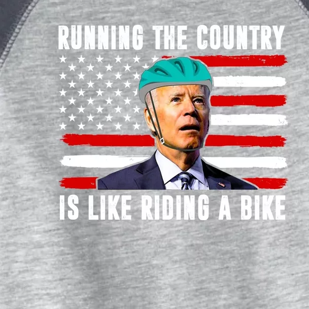 Running The Country Is Like Riding A Bike Funny Biden Toddler Fine Jersey T-Shirt