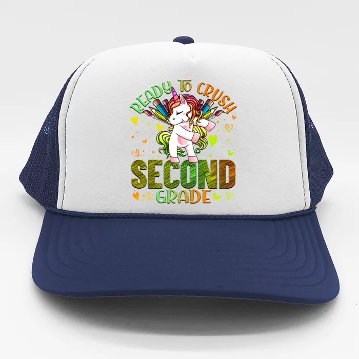 Ready To Crush Second 2Nd Grade Back To School Unicorn Gift Trucker Hat