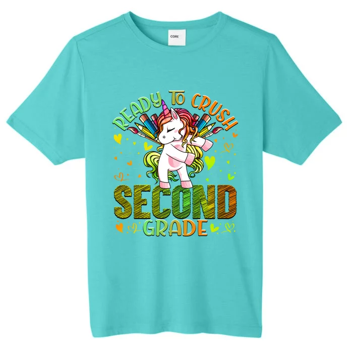 Ready To Crush Second 2Nd Grade Back To School Unicorn Gift ChromaSoft Performance T-Shirt