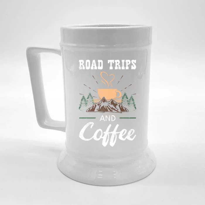 Road Trip Camping Vacation Summer Crew Travel Coffee Lover Great Gift Front & Back Beer Stein