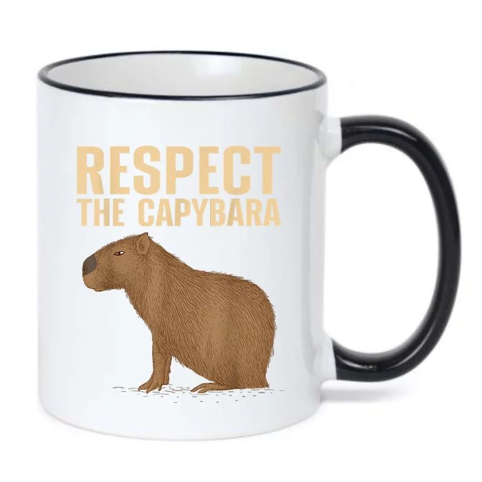 Respect The Capybara Funny Capybara Cavy Rodent Capybara Lover Black Color Changing Mug